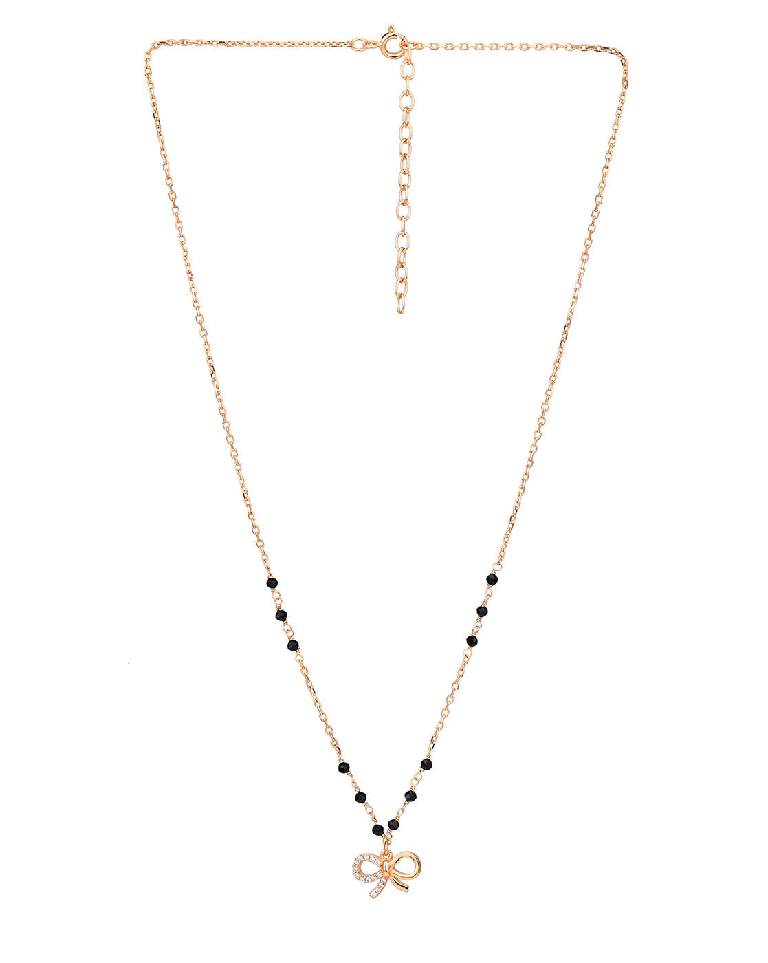 18kt Rose Gold Plated CZ BOW Pendant Mangalsutra