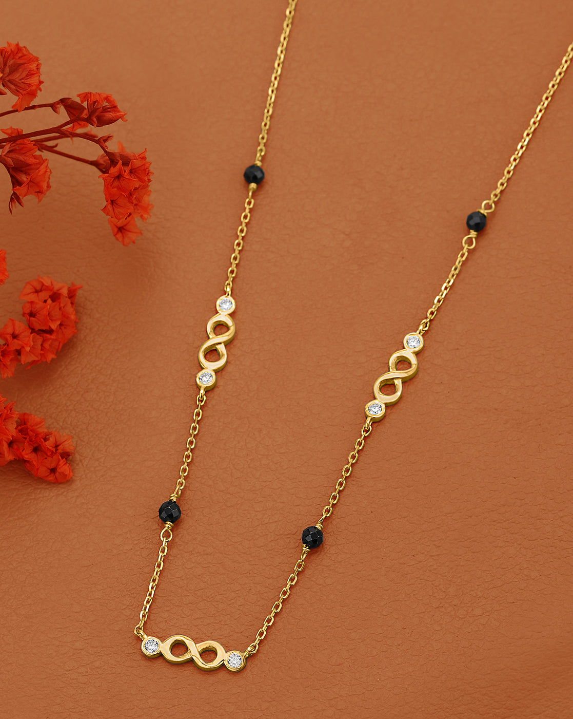 18kt Gold Plated CZ Multiple Infinity Mangalsutra