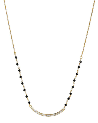18kt Gold Plated CZ Curve Bar Mangalsutra