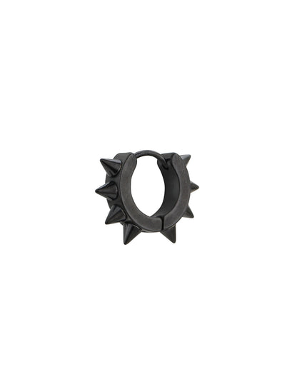 Black Toned Enamel Fancy Hoop Earring for men