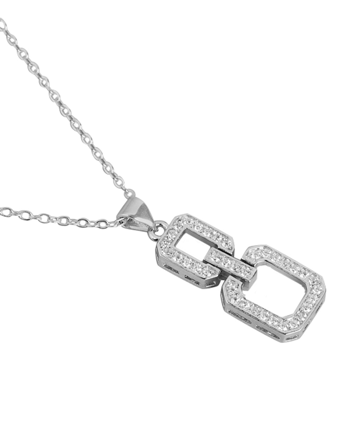 Cz With Rhodium Plated Pendant With Chain For Women