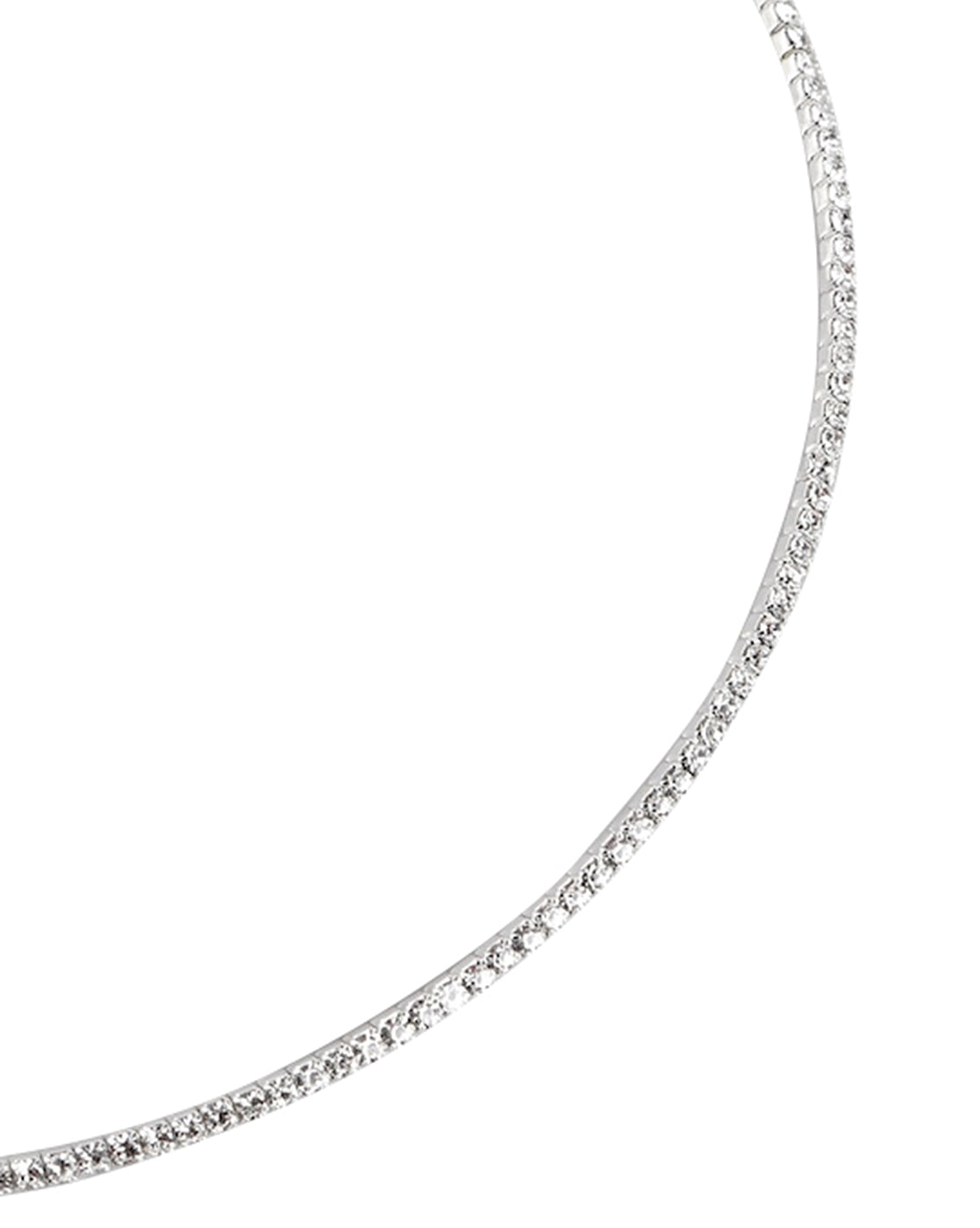 Cz With Rhodium Plated Fancy Choker Necklace For Women