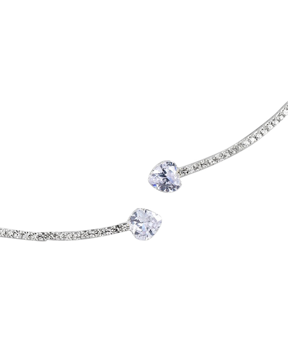 Cz With Rhodium Plated Fancy Choker Necklace For Women