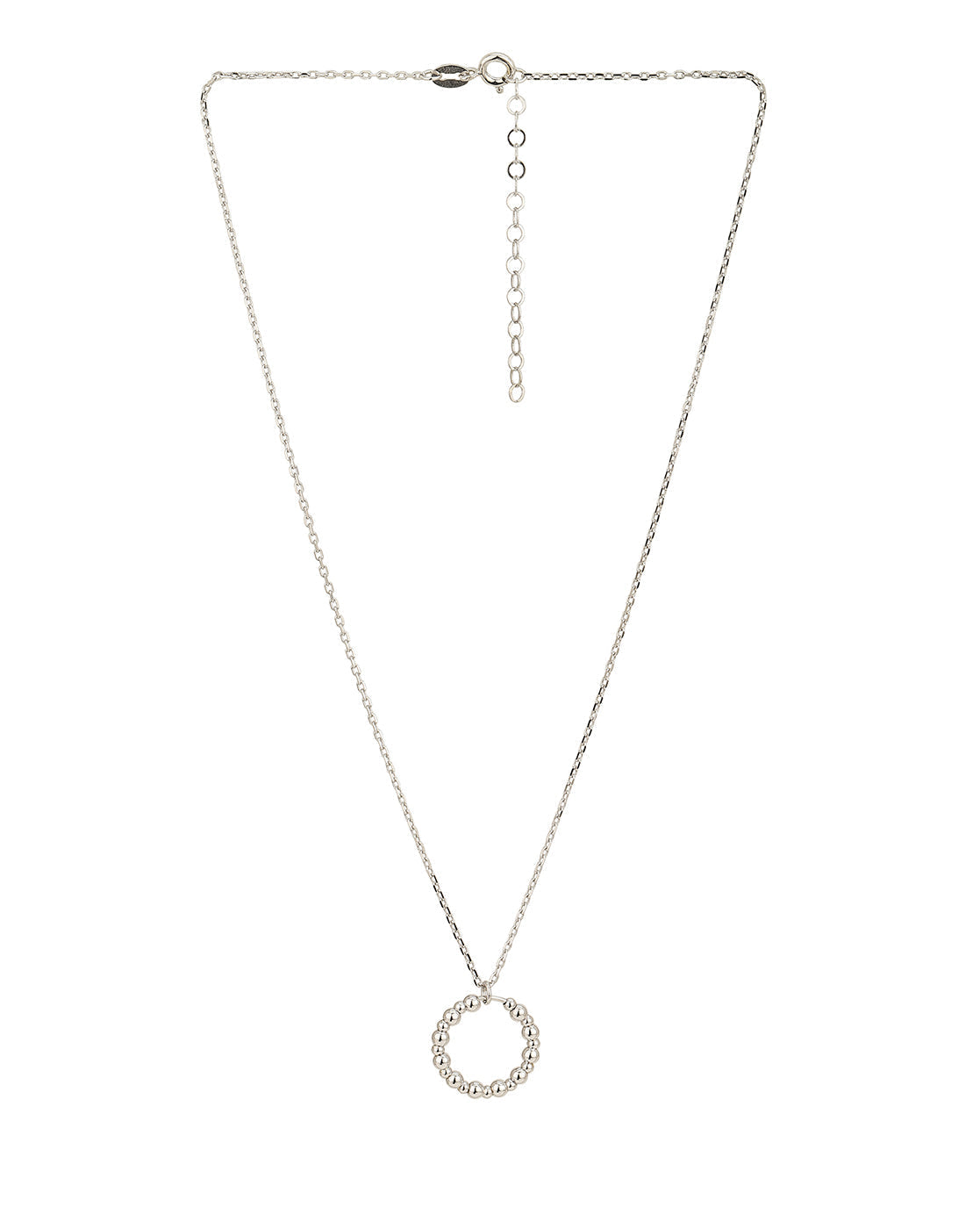 Rhodium Plated Circular Pendant With Chain For Women
