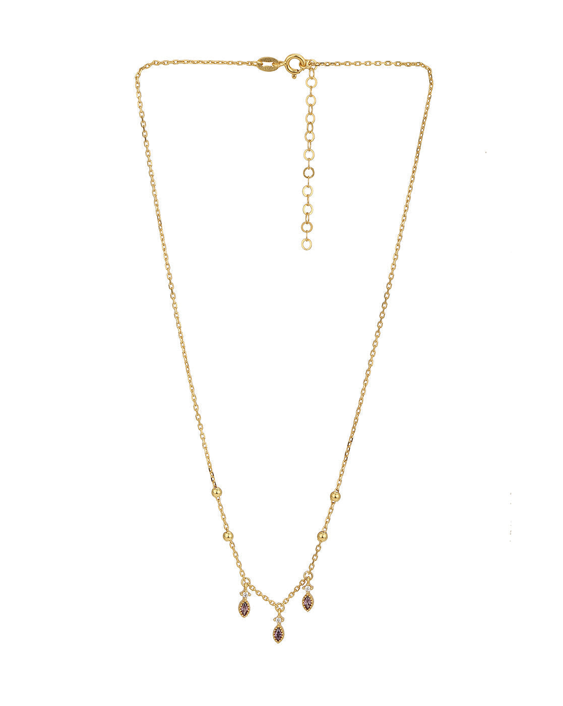 18Kt Gold Plated With Dangling Cz Fancy Necklace For Women