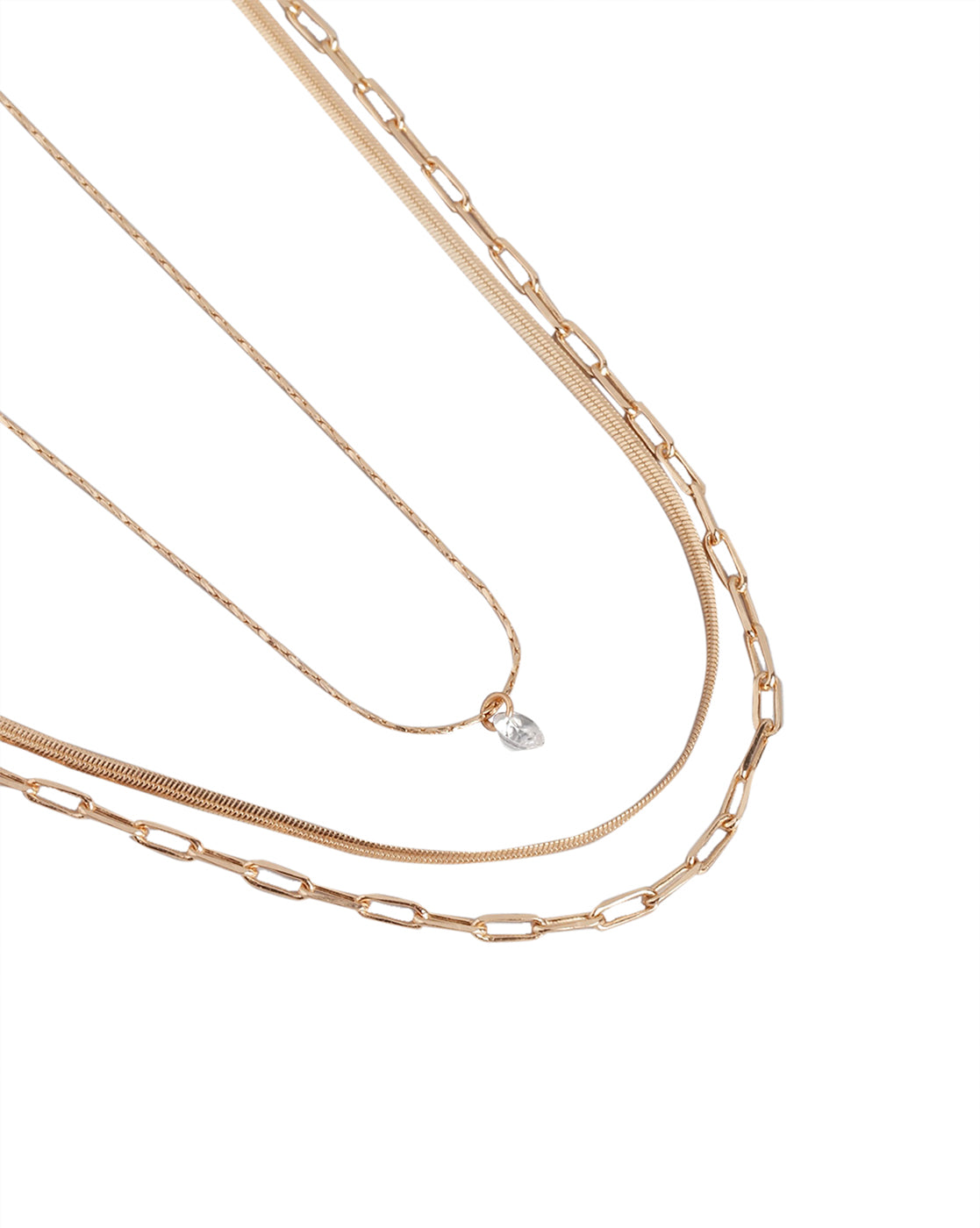 18Kt Rose Gold Plated With Cz Layered Necklace For Women