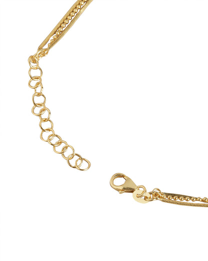 18Kt Gold Plated With Cz Layered Necklace For Women