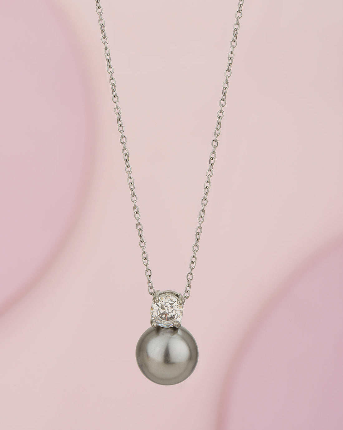Silver Plated CZ Pendant with chain for women