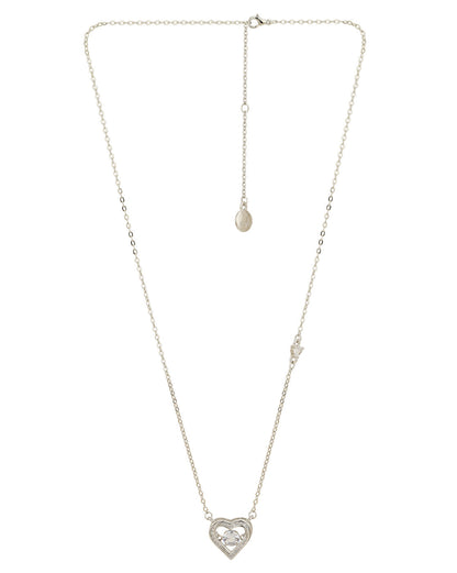 Silver Plated with CZ Heart Fancy Necklace for women