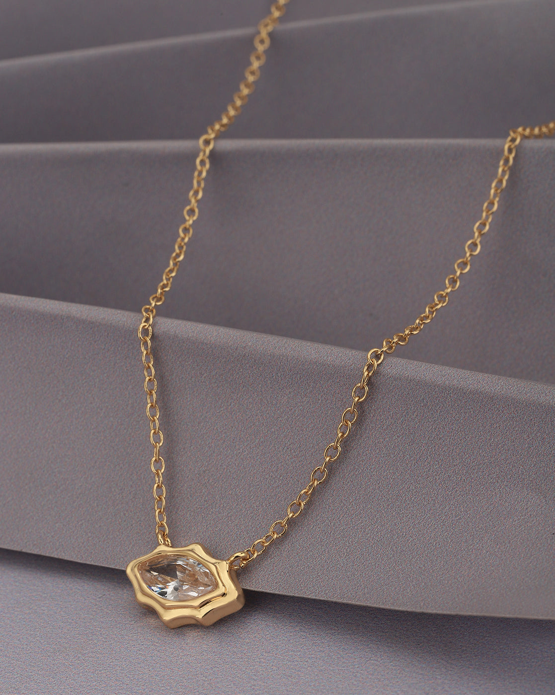Gold Plated Crystal Fancy Necklace for women
