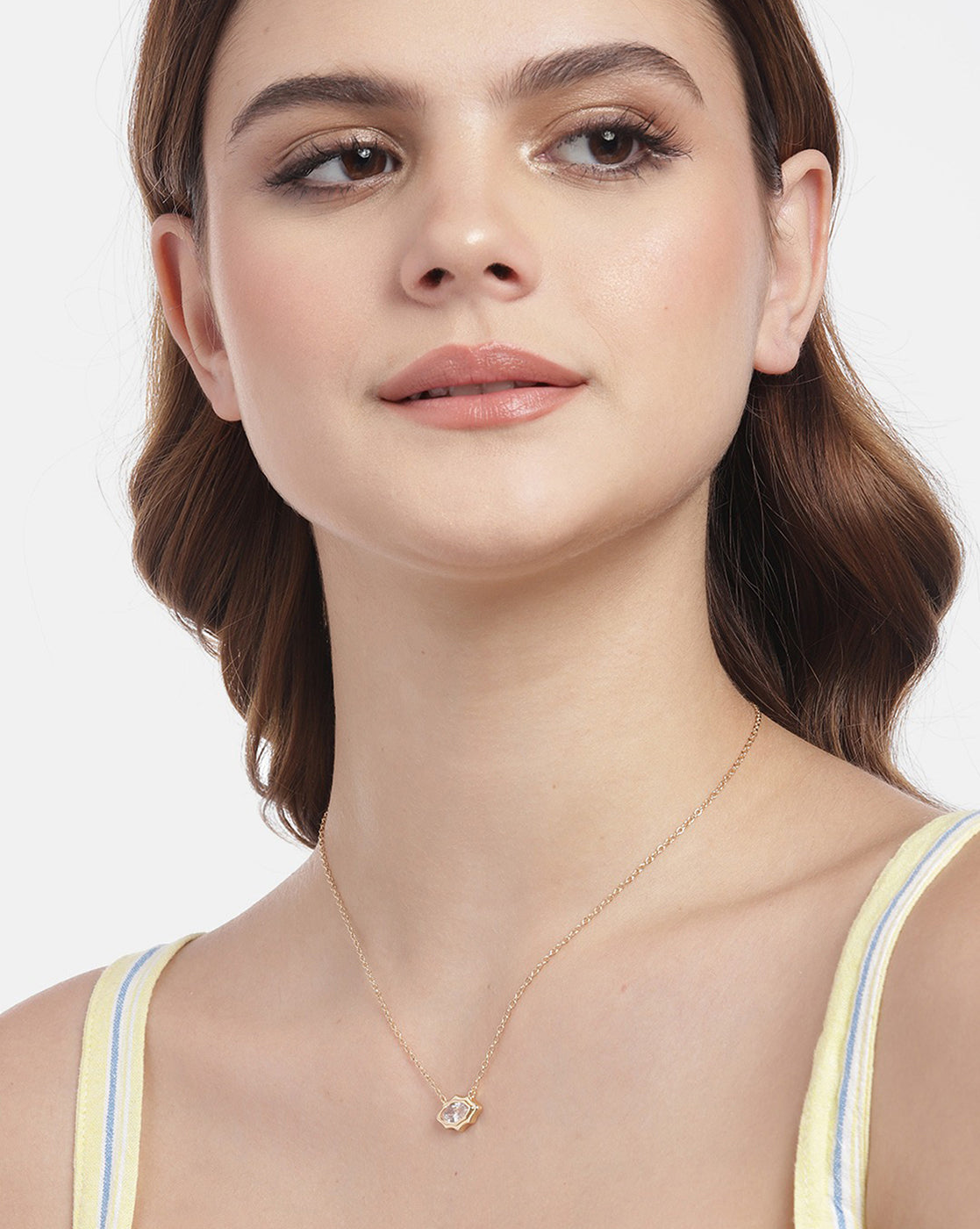 Gold Plated Crystal Fancy Necklace for women