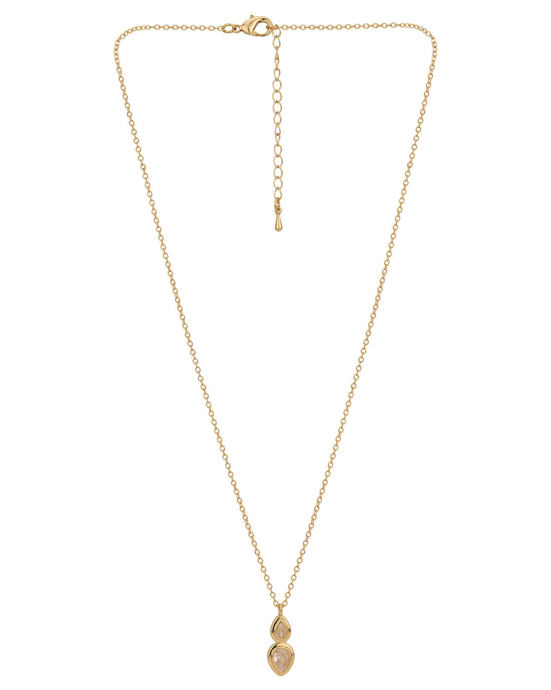 Gold Plated  CZ Pendant with chain for women