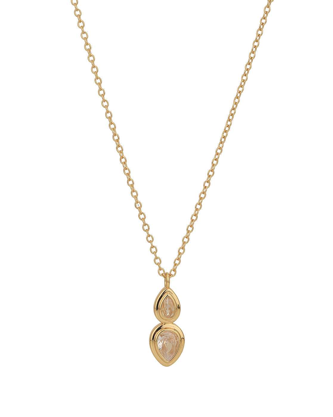 Gold Plated  CZ Pendant with chain for women