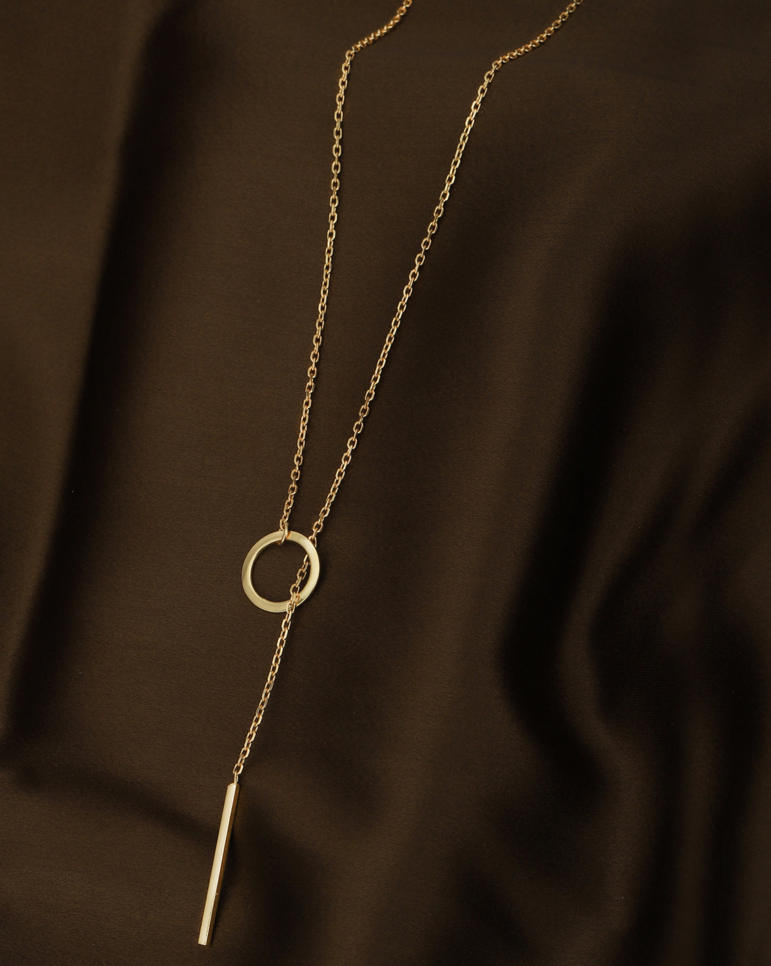 18kt Gold Plated Dangling Bar Lariat Necklace for women