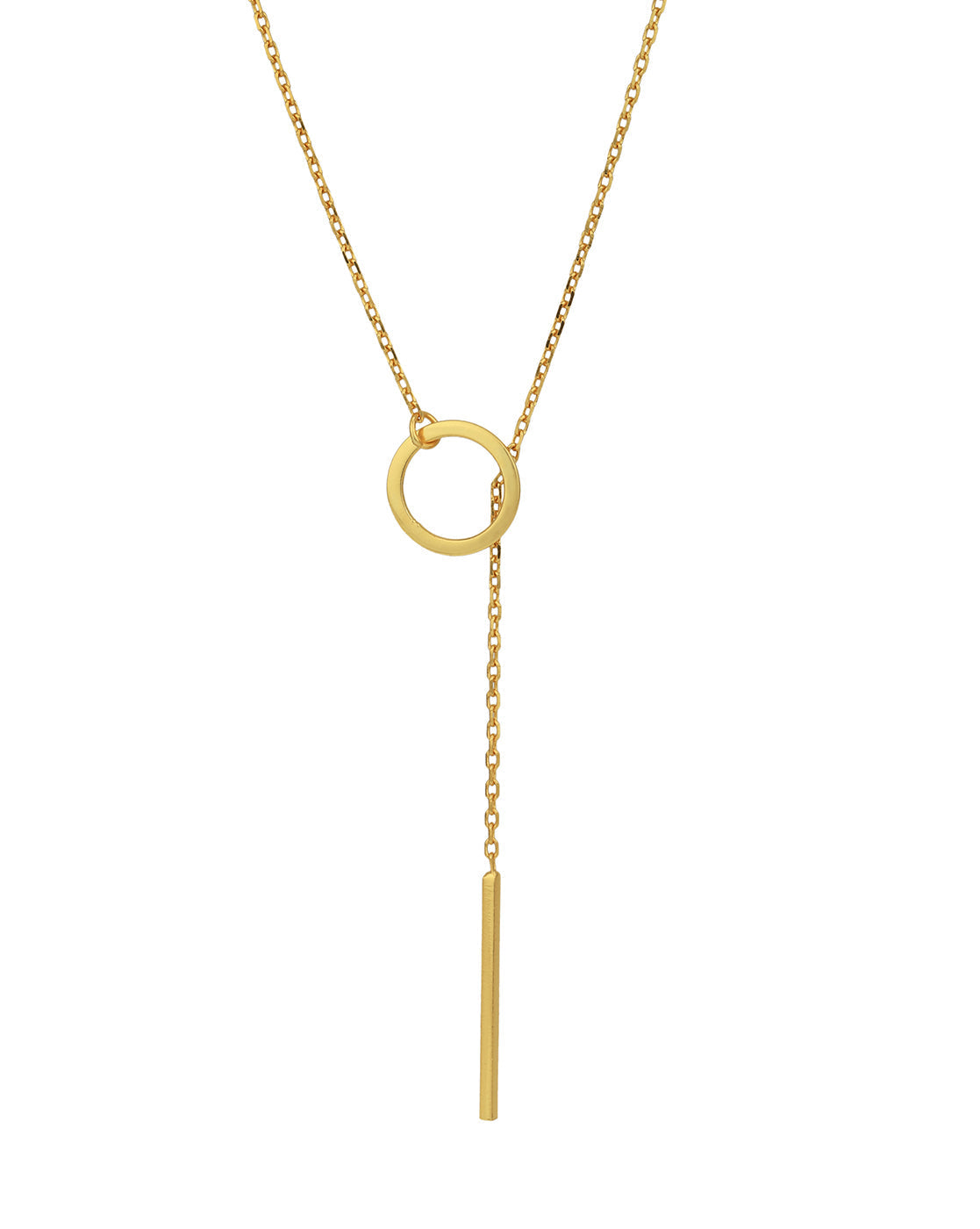 18kt Gold Plated Dangling Bar Lariat Necklace for women