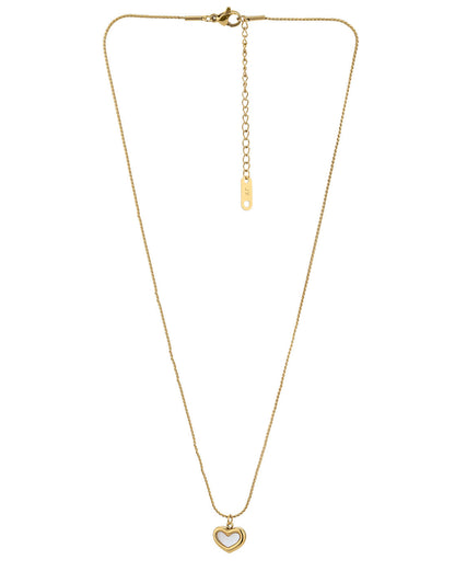 Gold Plated with Shell Heart Pendant and chain for women