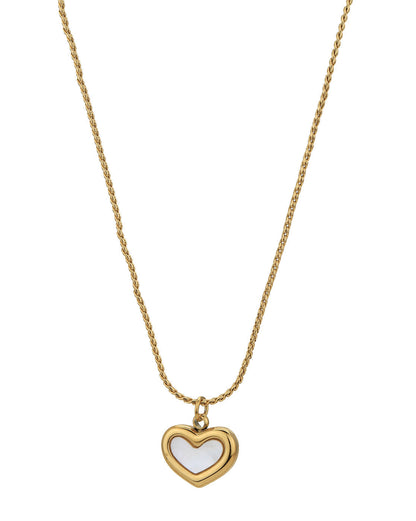 Gold Plated with Shell Heart Pendant and chain for women