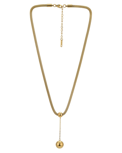 Gold Plated Dangling Ball with Chain Necklace for women