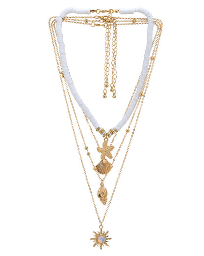 Set of 4 Rose Gold Plated Necklace for women