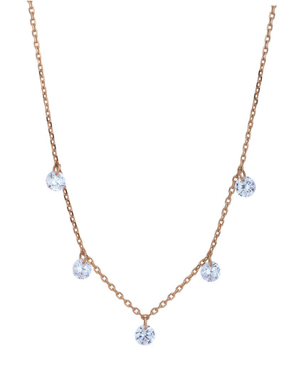 18kt Rose Gold Plated with CZ Necklace for women