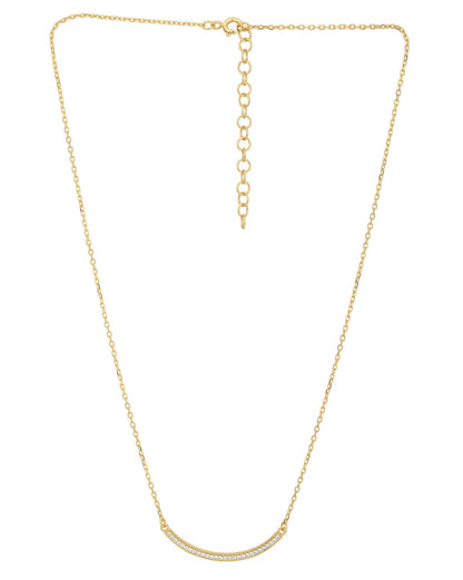 18kt Gold Plated with CZ Bar Necklace for women