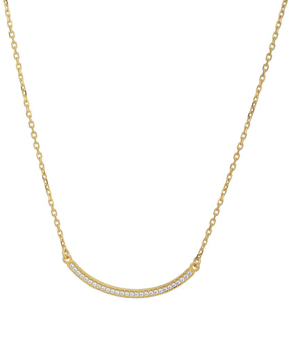 18kt Gold Plated with CZ Bar Necklace for women