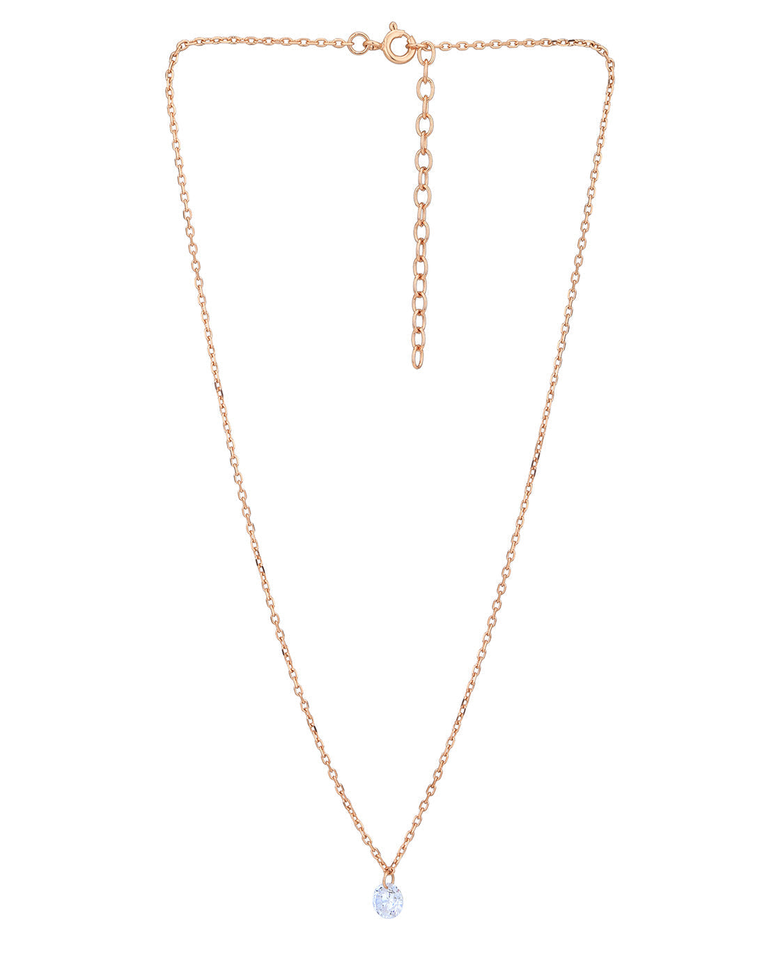 18kt Rose Gold Plated with CZ Pendant with Chain for women