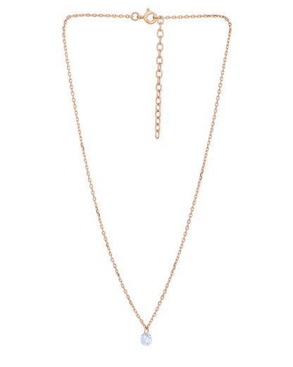18kt Rose Gold Plated with CZ Pendant with Chain for women