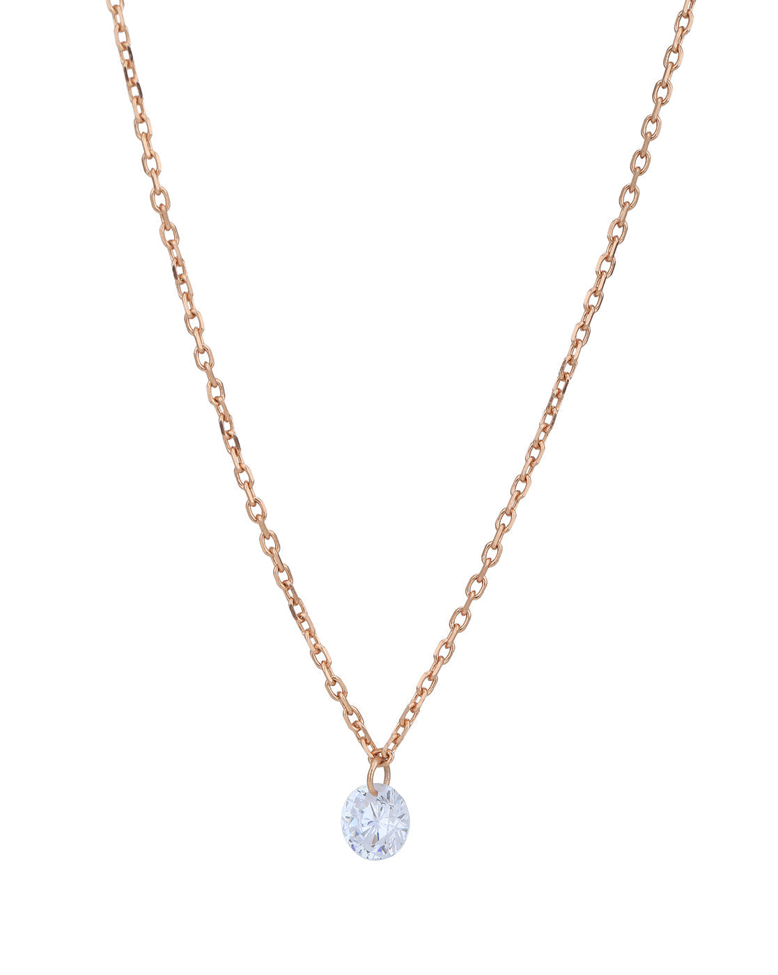 18kt Rose Gold Plated with CZ Pendant with Chain for women