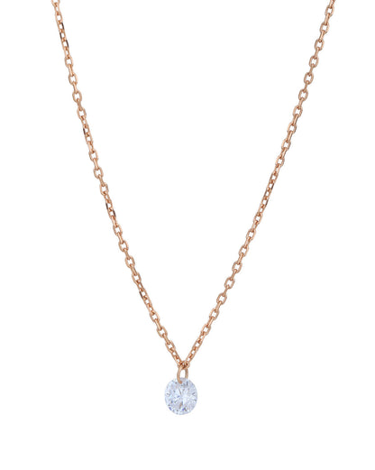 18kt Rose Gold Plated with CZ Pendant with Chain for women