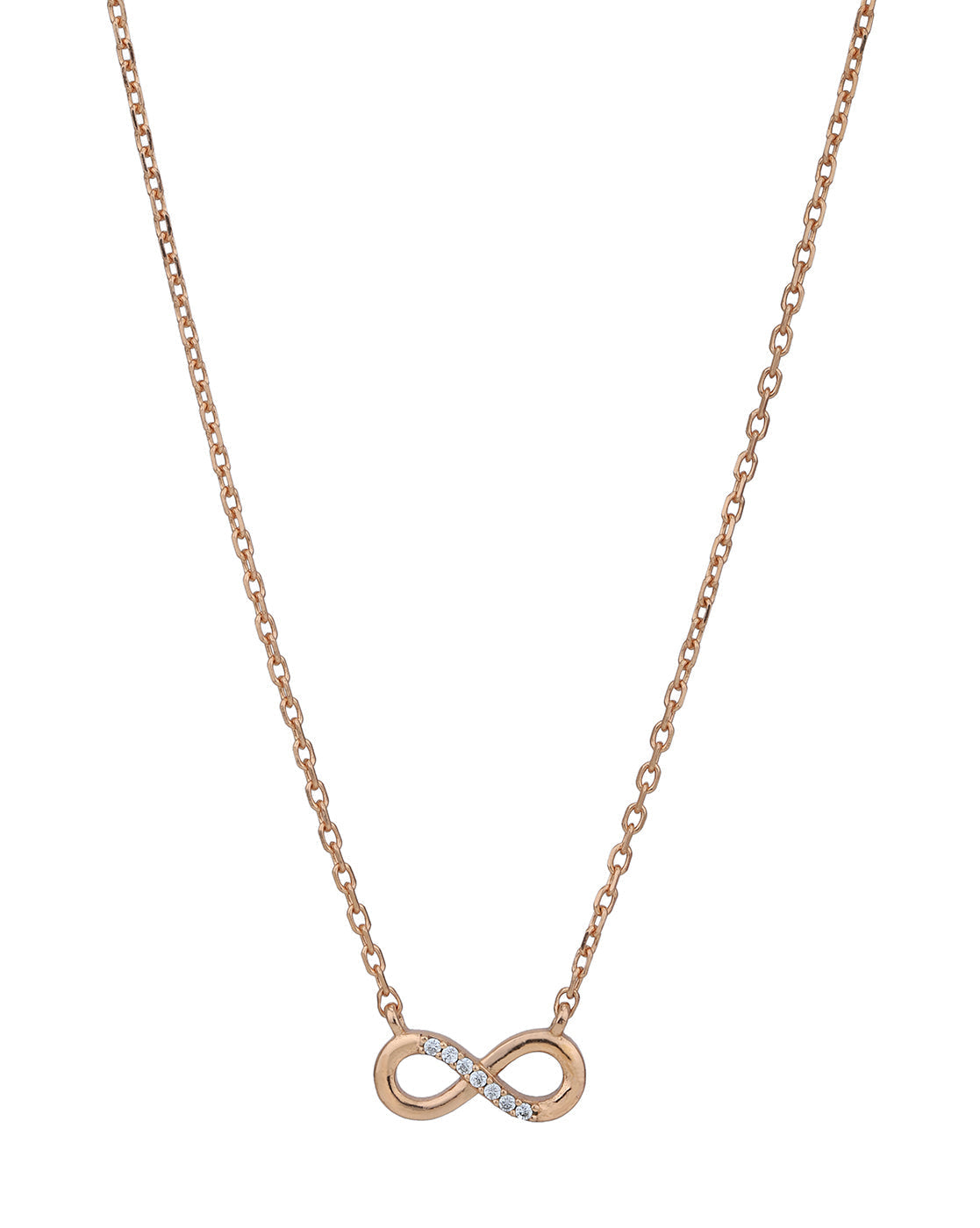 18kt Rose Gold Plated with CZ Infinity Necklacel