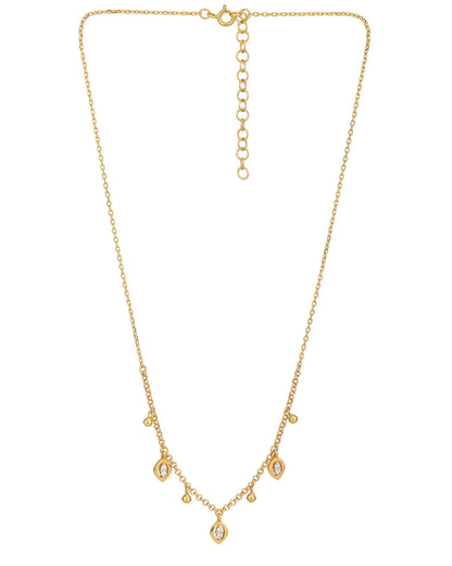 18kt Gold Plated with CZ Drop Necklace