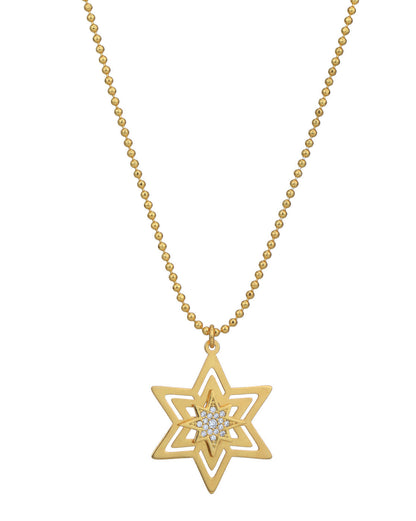 18kt Gold Plated with CZ Star Pendant and Chain