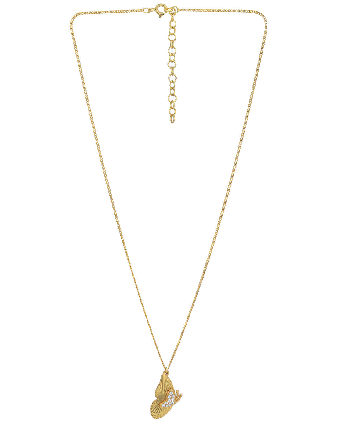 18kt Gold Plated with CZ Butterfly Pendant and Chain