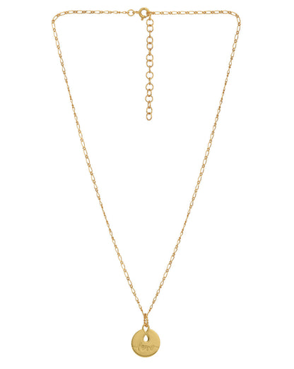 18kt Gold Plated Infininty with Love Texture Pendant and Chain