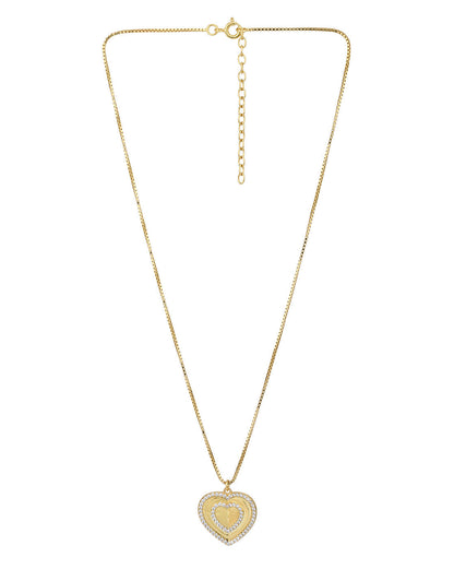 18kt Gold Plated with CZ Heart Pendant with Chain for women