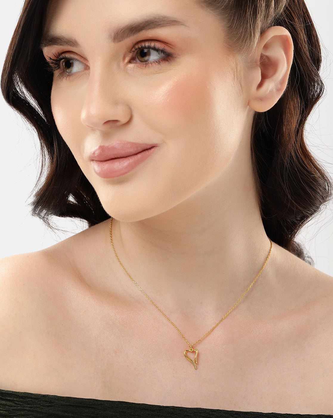 18kt Gold Plated Heart Pendant with Chain