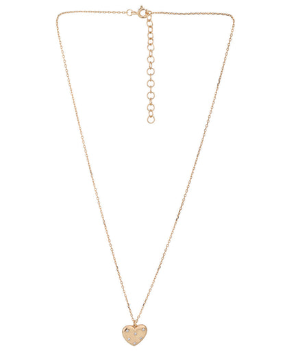 18kt Rose Gold Plated CZ Heart Pendant and Chain