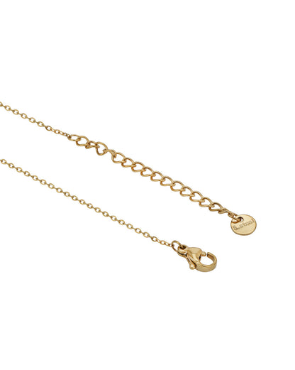 18kt Gold Plated Stainless Steel Dangling Heart Solitaire Necklace