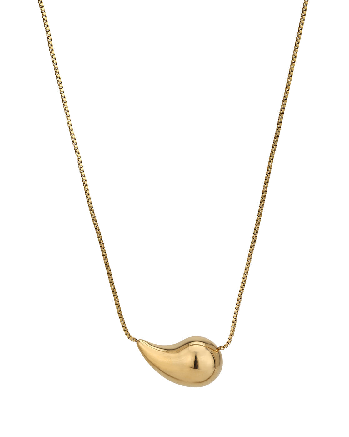18kt Gold Plated Stainless Steel Tear Drop Necklace
