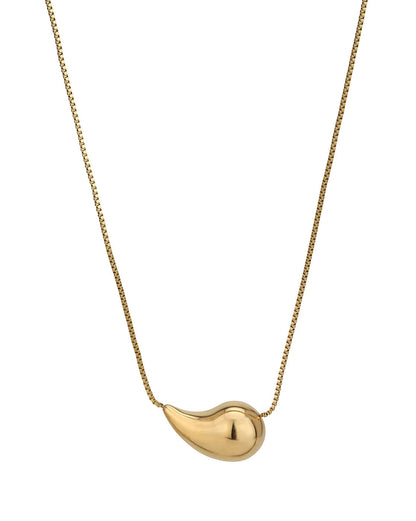 18kt Gold Plated Stainless Steel Tear Drop Necklace