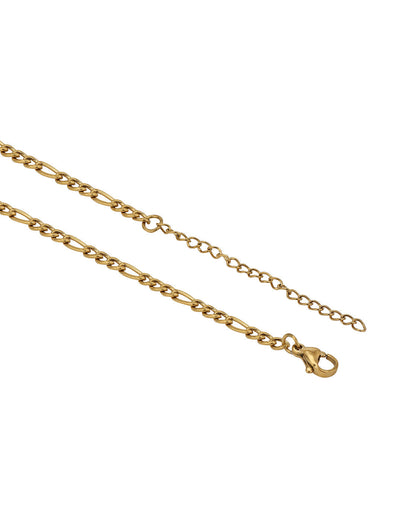 18kt Gold Plated Stainless Steel Square Crystal Pendant and Chain