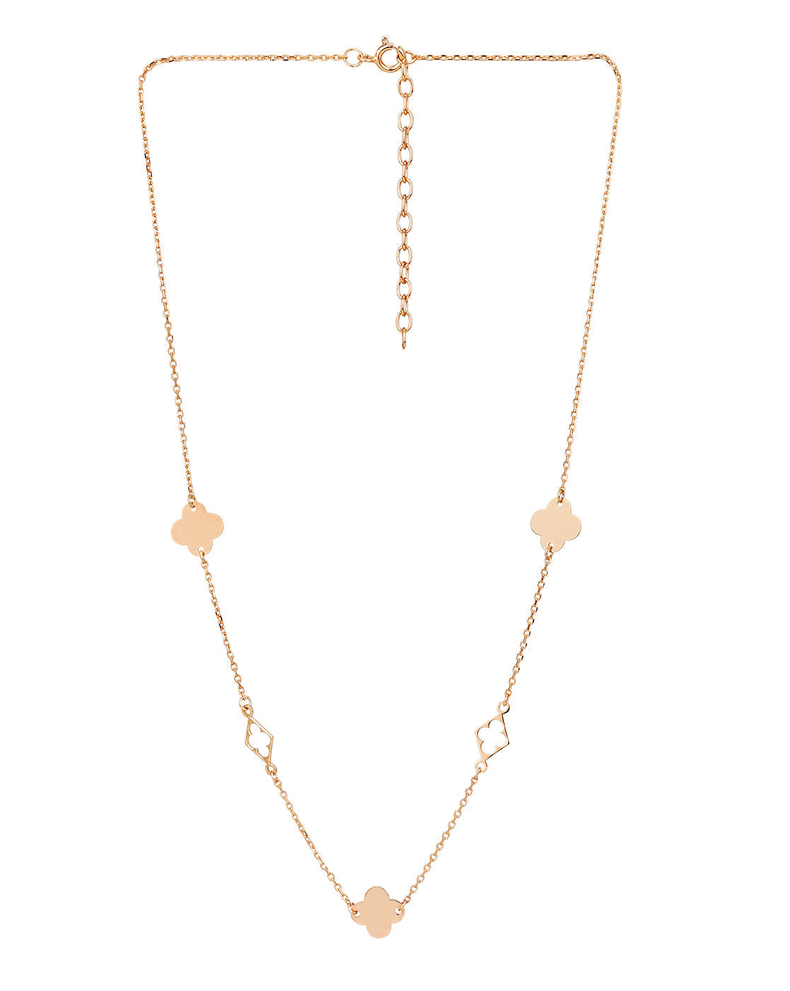 18kt Rose Gold Plated Four Clover Fancy Necklace