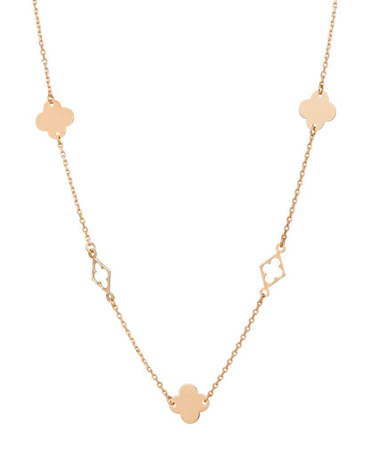 18kt Rose Gold Plated Four Clover Fancy Necklace