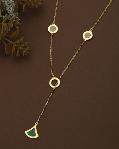 18kt Gold Plated Enamel Dream Pendant Lariat Necklace