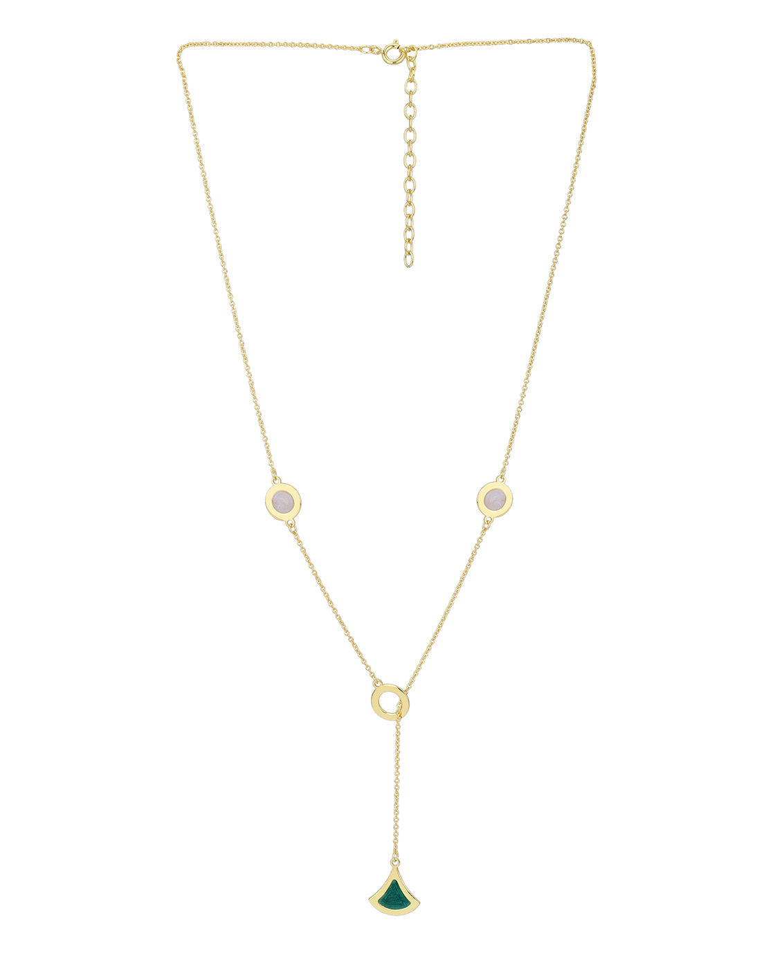 18kt Gold Plated Enamel Dream Pendant Lariat Necklace