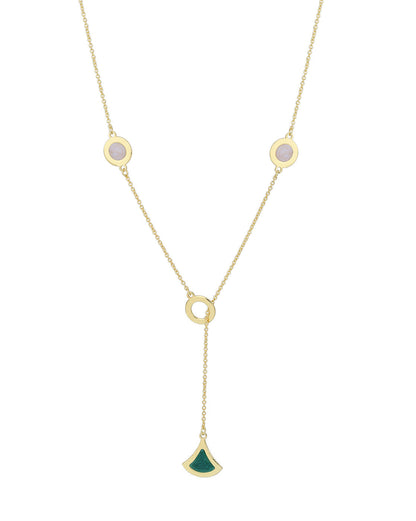 18kt Gold Plated Enamel Dream Pendant Lariat Necklace