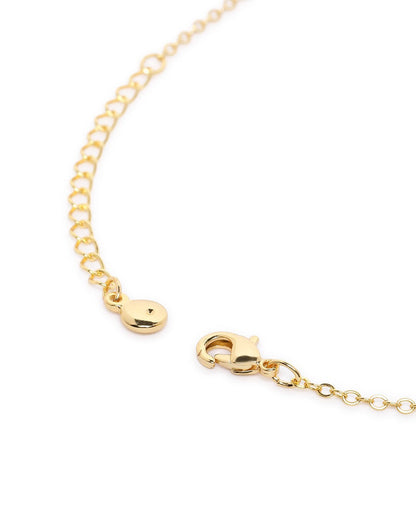 Gold Plated CZ Tear Drop Pendant Fancy Necklace
