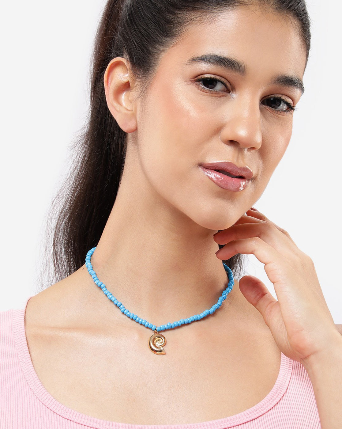 Set of 3 Rose Gold Plated Sea Shell Tortoise and Stone Multi Pack Necklace