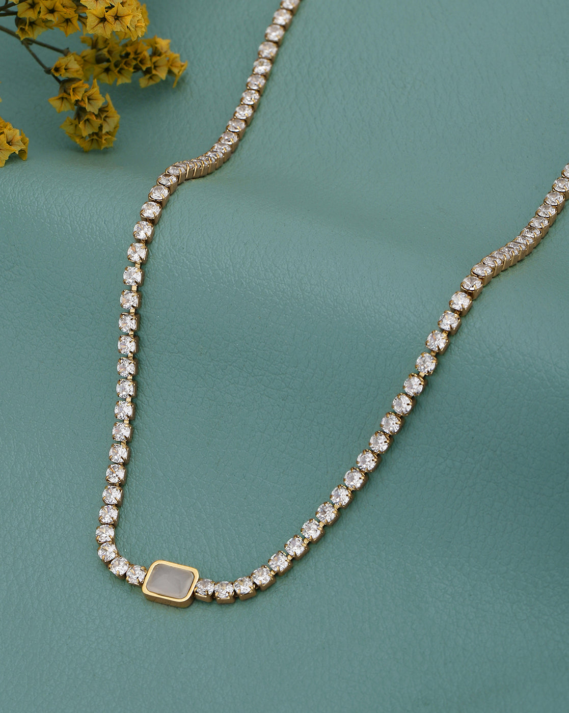 18kt Gold Plated CZ Tennis Chain Necklace